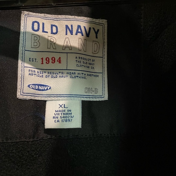 Old Navy mens black coat jacket Sz. XL built-in hood - Picture 11 of 11